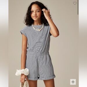 NWT J.Crew Girls' button-shoulder romper in vintage jersey Size 10